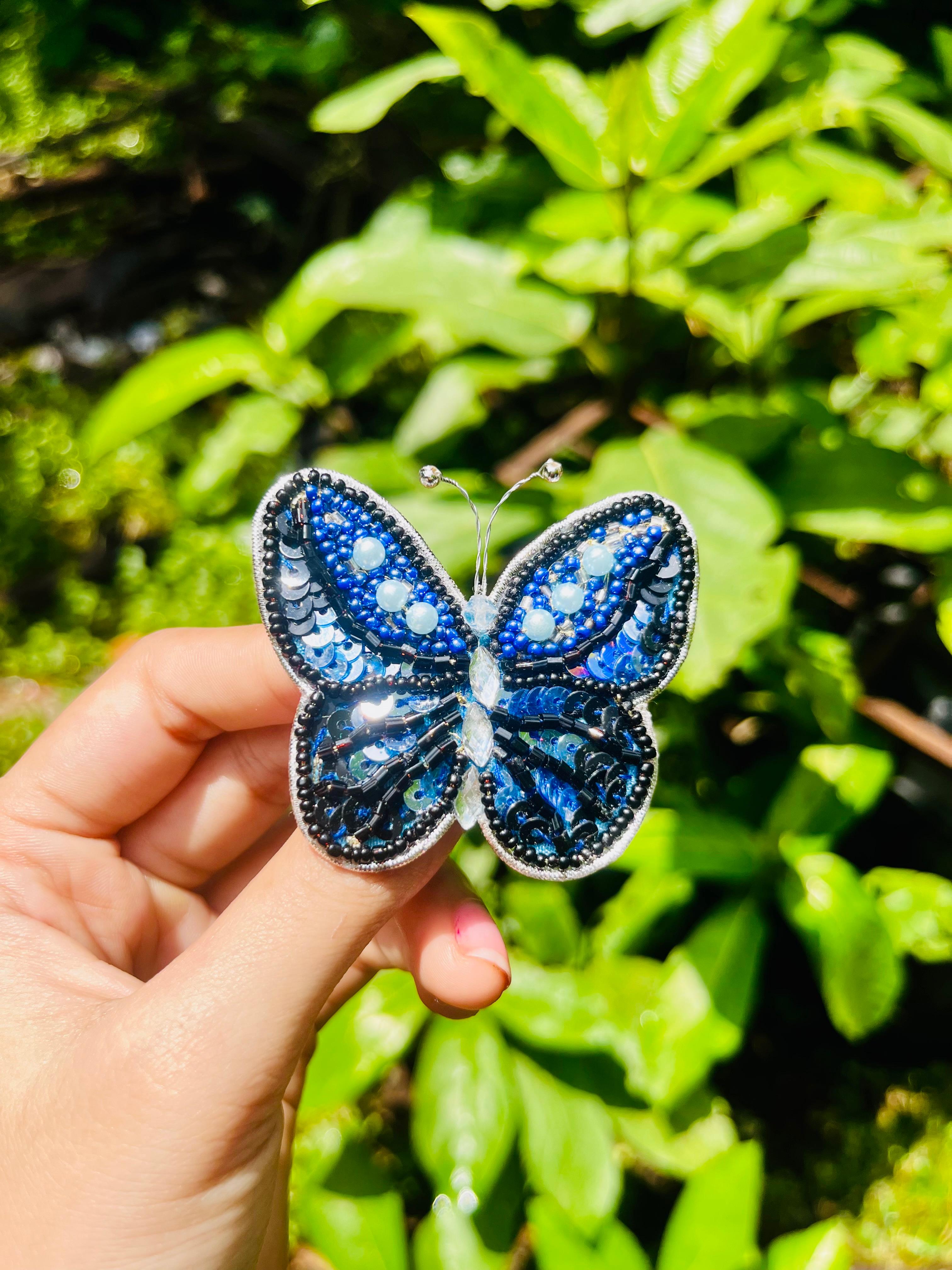 Blue Butterfly Brooch