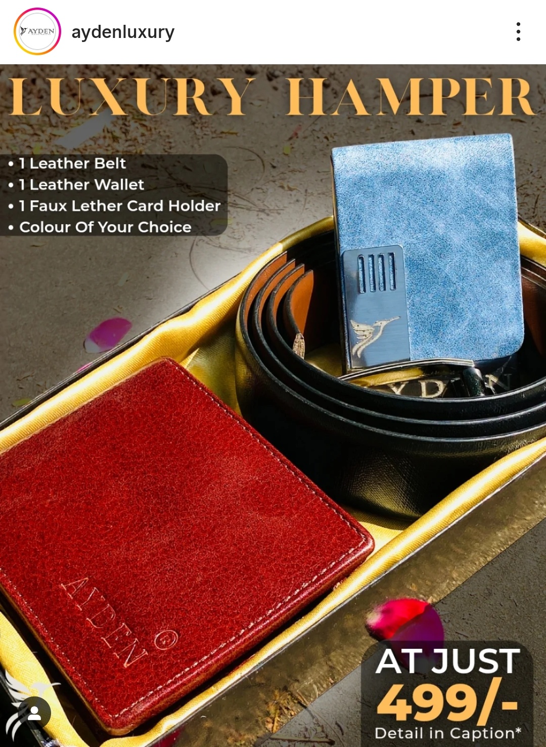 Buy one Combo only on 549 and Get one premium key chain 🆓 🆓   Ayden luxury